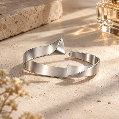 Folded Horizon Asymmetric Cuff Bracelet