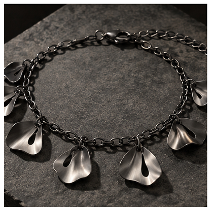 Petal Shadow Silhouette Chain Bracelet