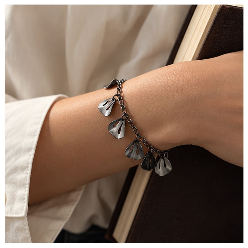Petal Shadow Silhouette Chain Bracelet