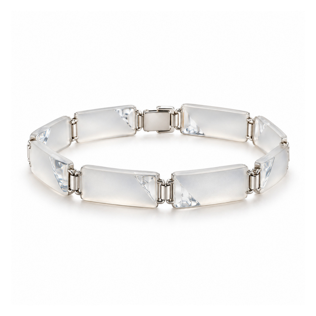 Meridian Frost Glass-Panel Bracelet