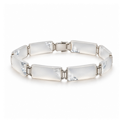 Meridian Frost Glass-Panel Bracelet