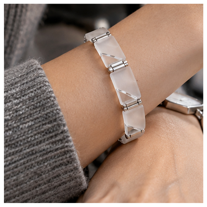 Meridian Frost Glass-Panel Bracelet