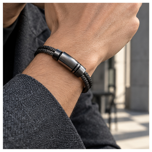 Split Latitude Braided Cable Bracelet