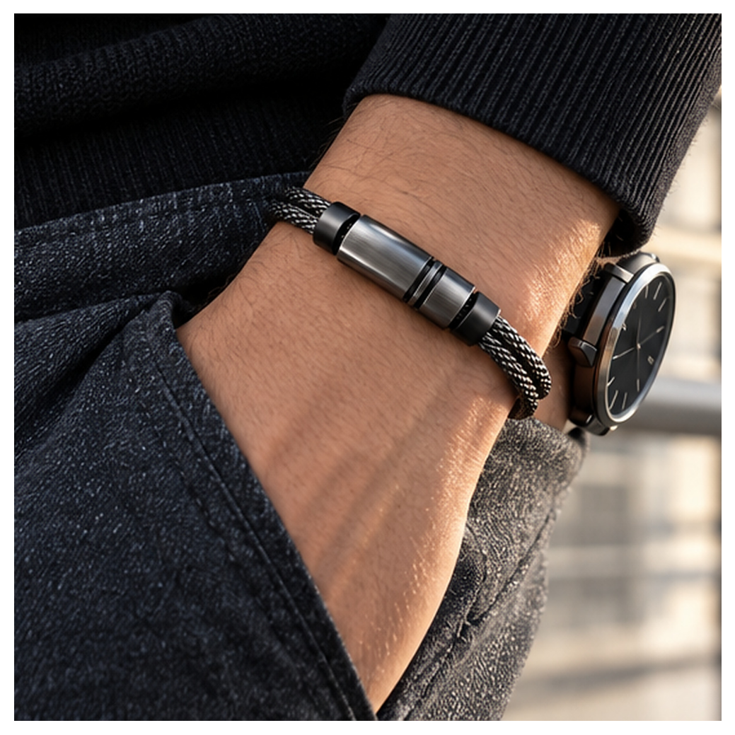 Split Latitude Braided Cable Bracelet