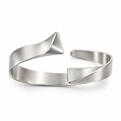 Folded Horizon Asymmetric Cuff Bracelet